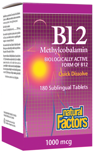 Снимка на ВИТАМИН B12 сублингвални таблетки 1000 мкг * 180  НАТУРАЛ ФАКТОРС
