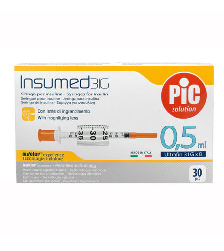 Снимка на INSUMED 30 G, ИНСУЛИНОВА СПРИНЦОВКА  /0.5 МЛ/  , 30 бр