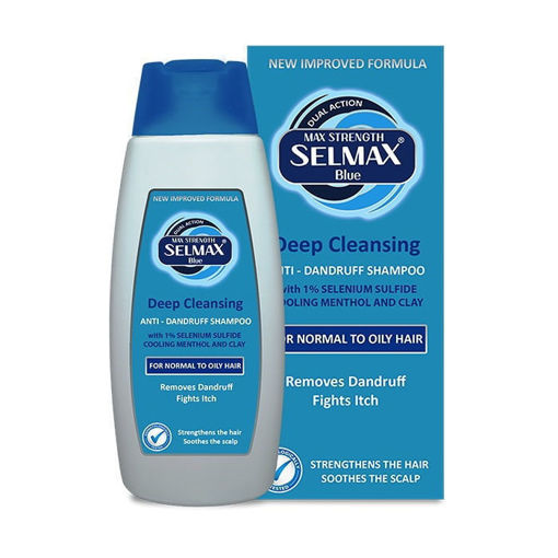 SELMAX BLUE DEEP CLEANSING DUAL ACTION е подхранващ шампоан с оптимално pH, който се грижи за косата и скалпа, намалявайки появата на пърхот, видимите люспи и сърбежа, причинен от пърхот.