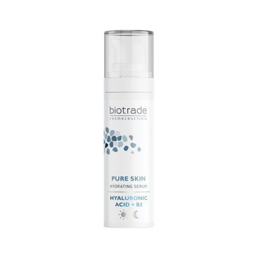 БИОТРЕЙД Pure Skin дълбоко хидратираща формула с нискомолекулна и високомолекулна хиалуронова киселина, която възстановява водния баланс и осигурява оптималните нива на влага. Комбинацията с ниацинамид възвръща плътността и еластичността на кожата, укрепва защитните й функции и й придава жизненост и сияен вид.
