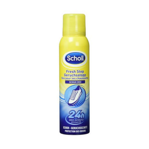 Scholl Fresh Step Спрей за обувки против миризма с тройно действаща формула. Незабавно неутрализира миризмата. Осигурява 24- часова защита срещу миризма. Дерматологично тестван. С антибактериално и антимекотично действие за по- добър контрол срещу миризмата. Подходящ за употреба през летните месеци.